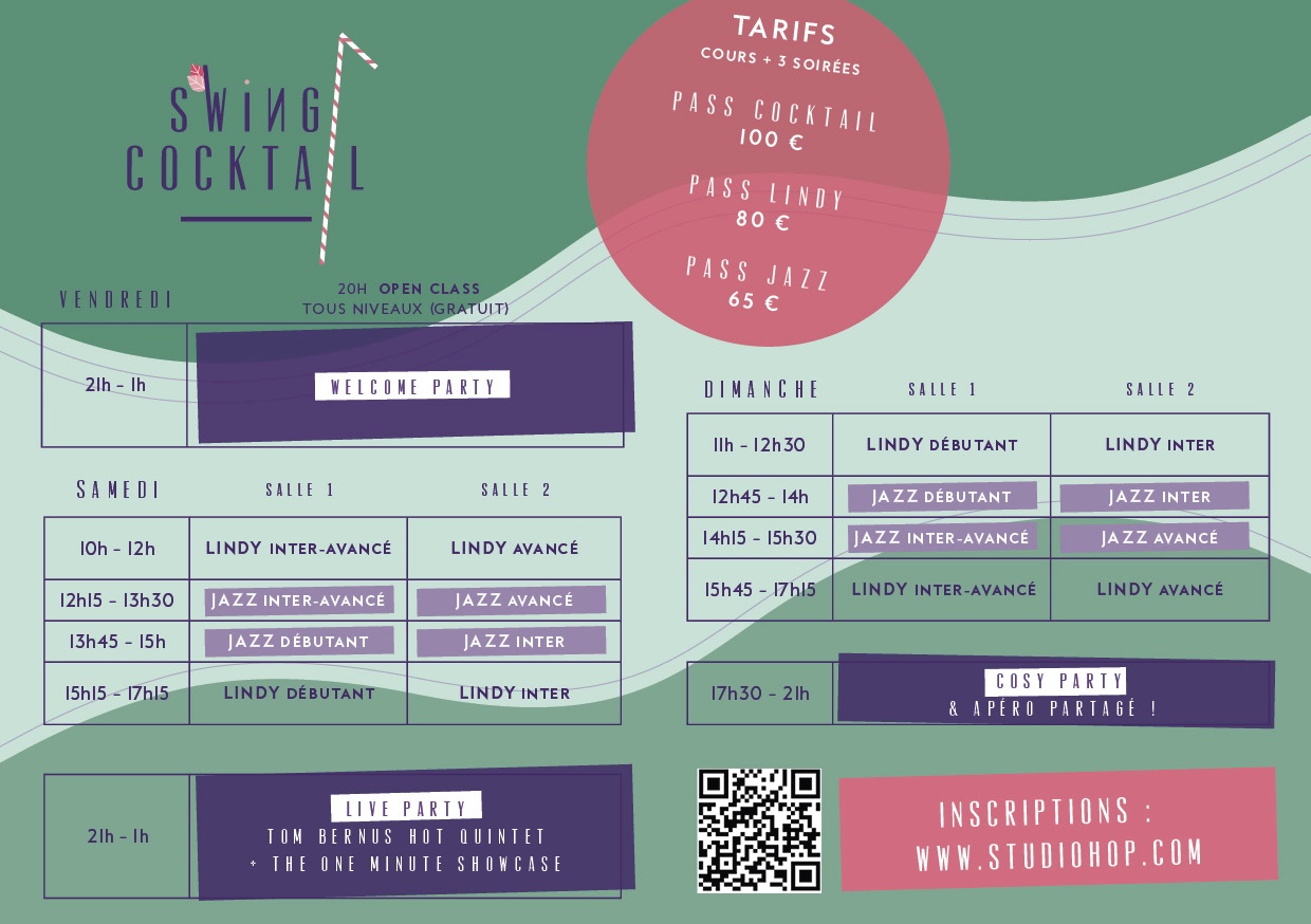 Planning pour le Swing Cocktail de novembre 2024